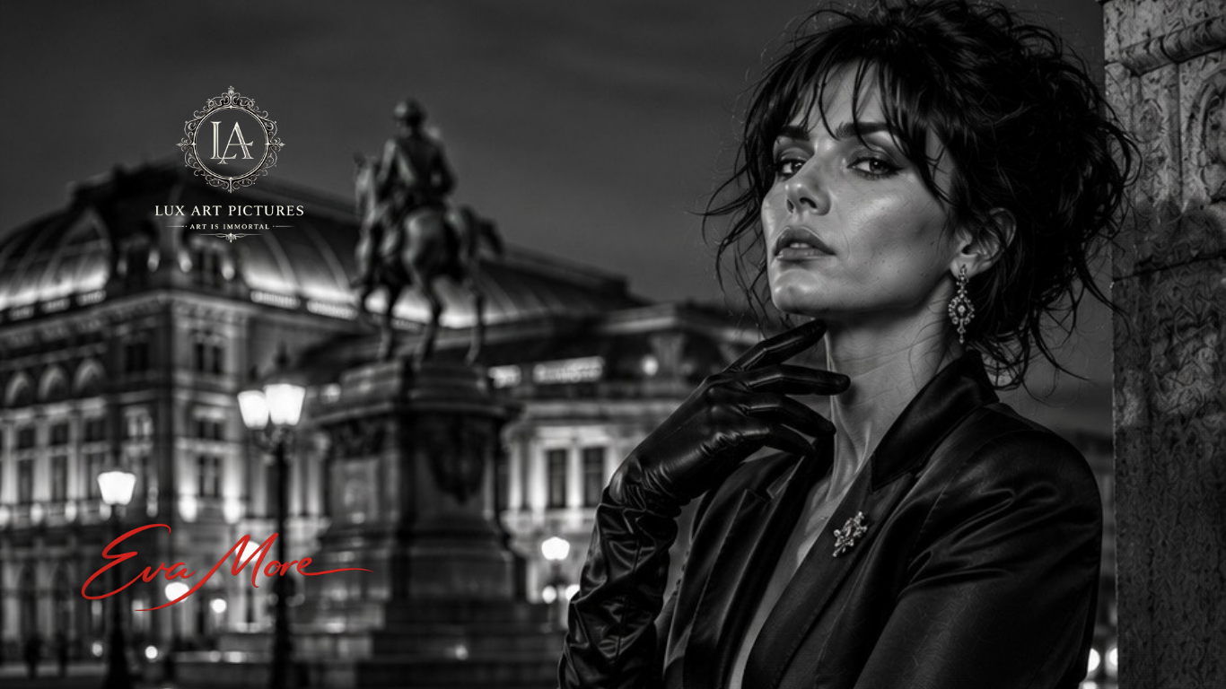 Eva More — ritratto fashion della collezione Noir Obsession