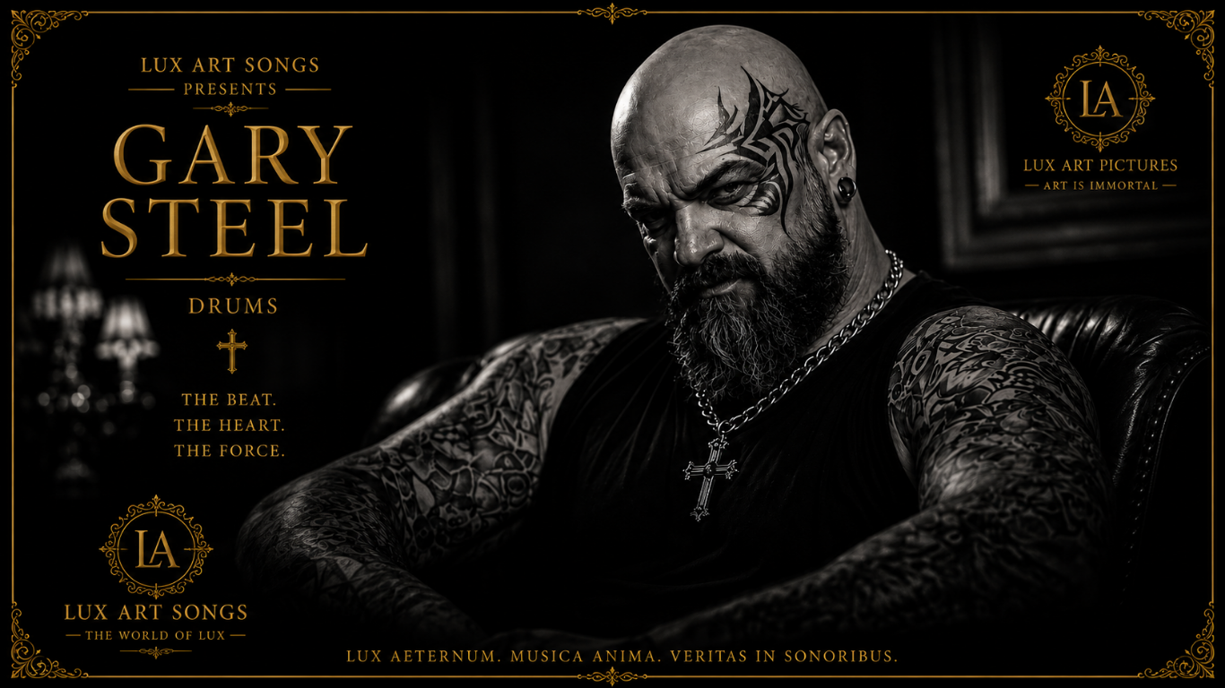 Gary Steel drummer of Lux Art Songs gothic cinematic portrait by Lux Art Pictures