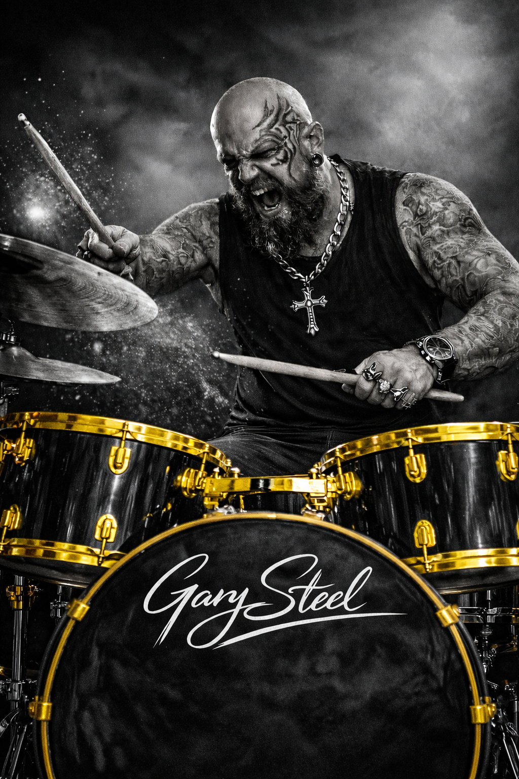 Gary Steel alla batteria - La Forza dei Lux Art Songs